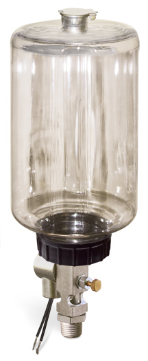 Polycarbonate Gravity Lubricators OilRite with solenoid valve